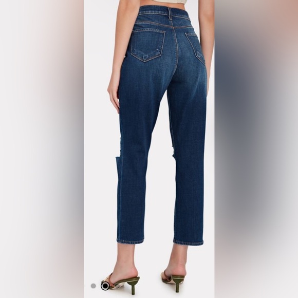 L’Agence Shane Distressed Slouchy Straight Jeans High Rise Medium Wash Size 26 - Picture 2 of 11